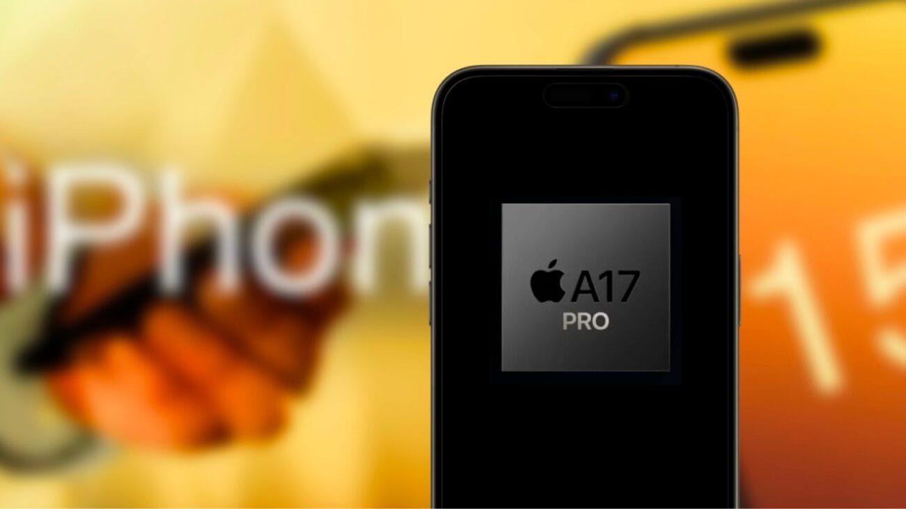 chip a17. Un iphone con la vista del chip en su pantalla