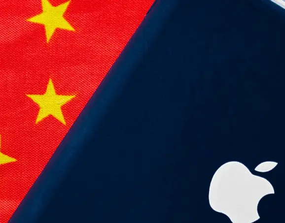 bandera de china y iphone