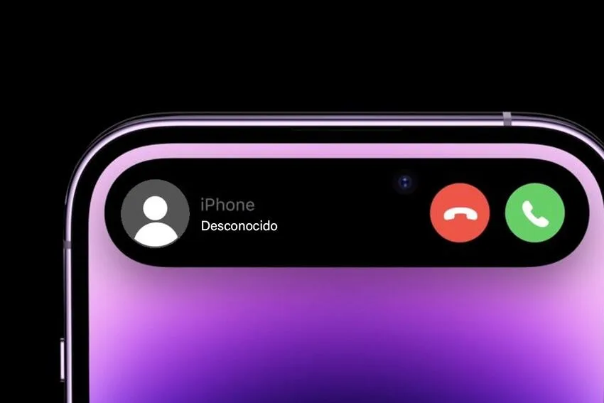 detalle de dynmaic island con fondo negro